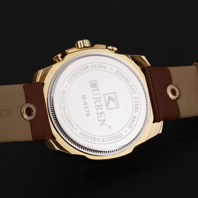 CURREN 8176 Men’s Luxury Leather Sport Watch – Waterproof Quartz Wristwatch eprolo