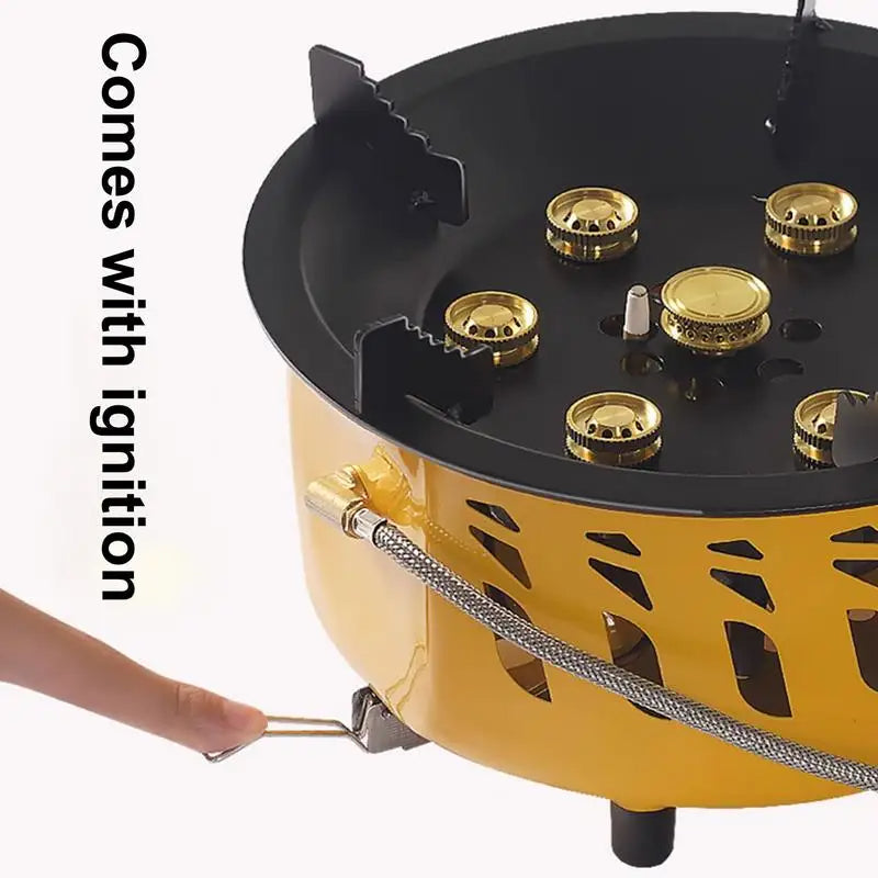 Outdoor Windproof Camping Stove, 7-Core Gas Burner with Carrying Bag eprolo