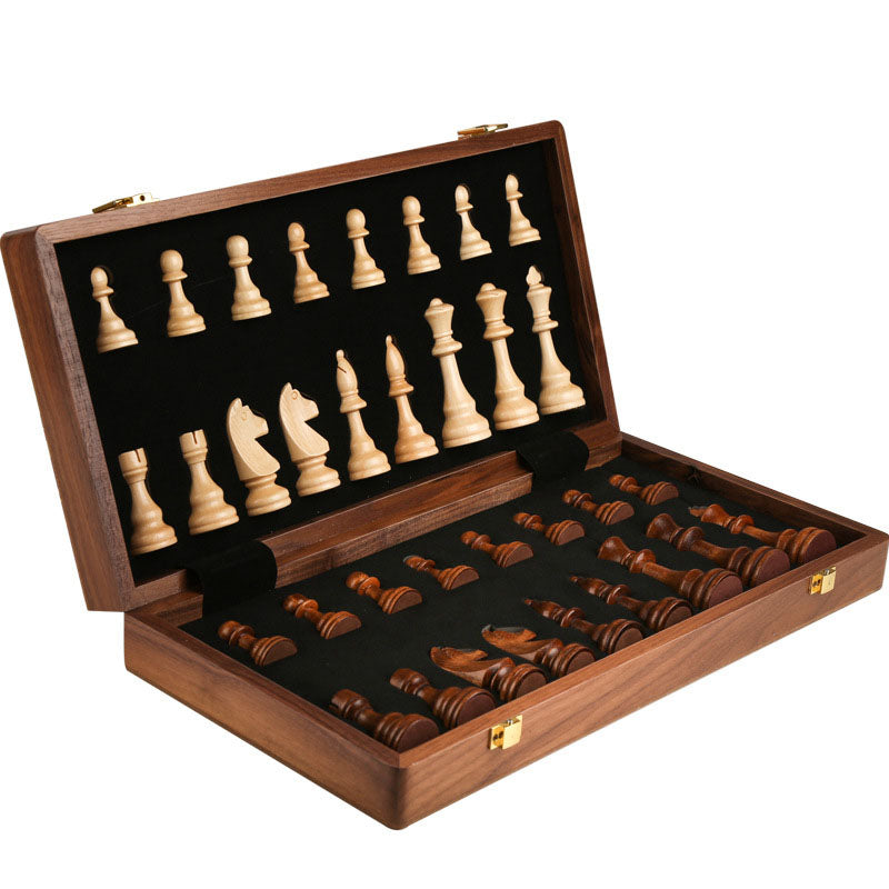 High-End Solid Wood Folding Chess Set for Competition & Learning eprolo