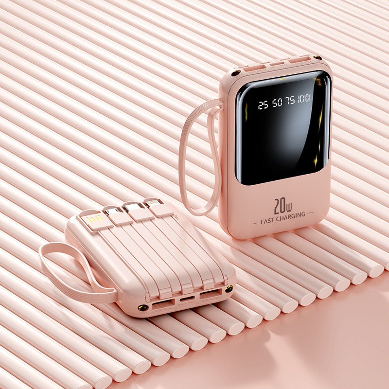 Mini 20000mAh Power Bank Portable 20W Fast Charging w/ Built-in Cables eprolo