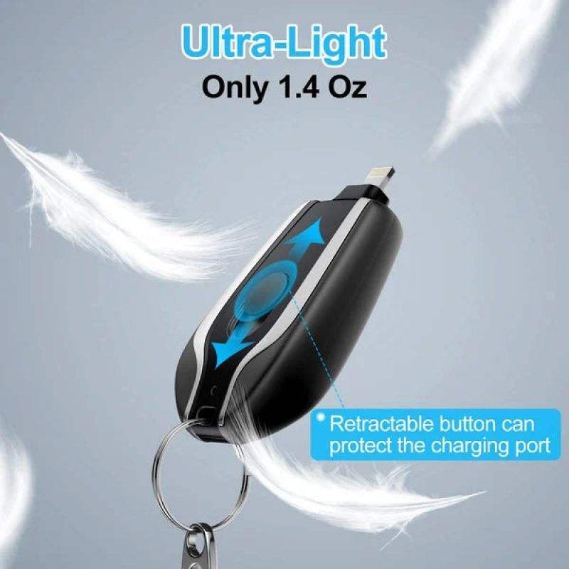 Mini Key Chain Portable Charging Power Bank 1500mAh Wireless Emergency Power eprolo