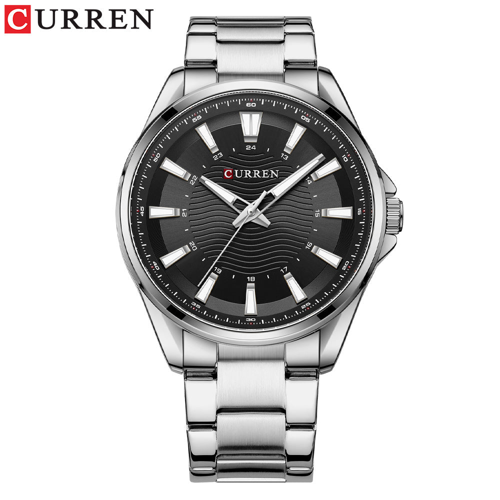 CURREN 8424 Men's Quartz Business Watch - 44mm Alloy Case, Stainless Steel Band, 30M Waterproof, Luminous Hands eprolo