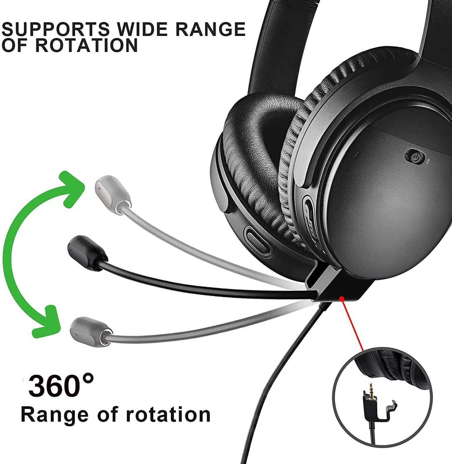 BOSE QC45 Gaming Mic Cable with Noise Cancelling & Mute Control