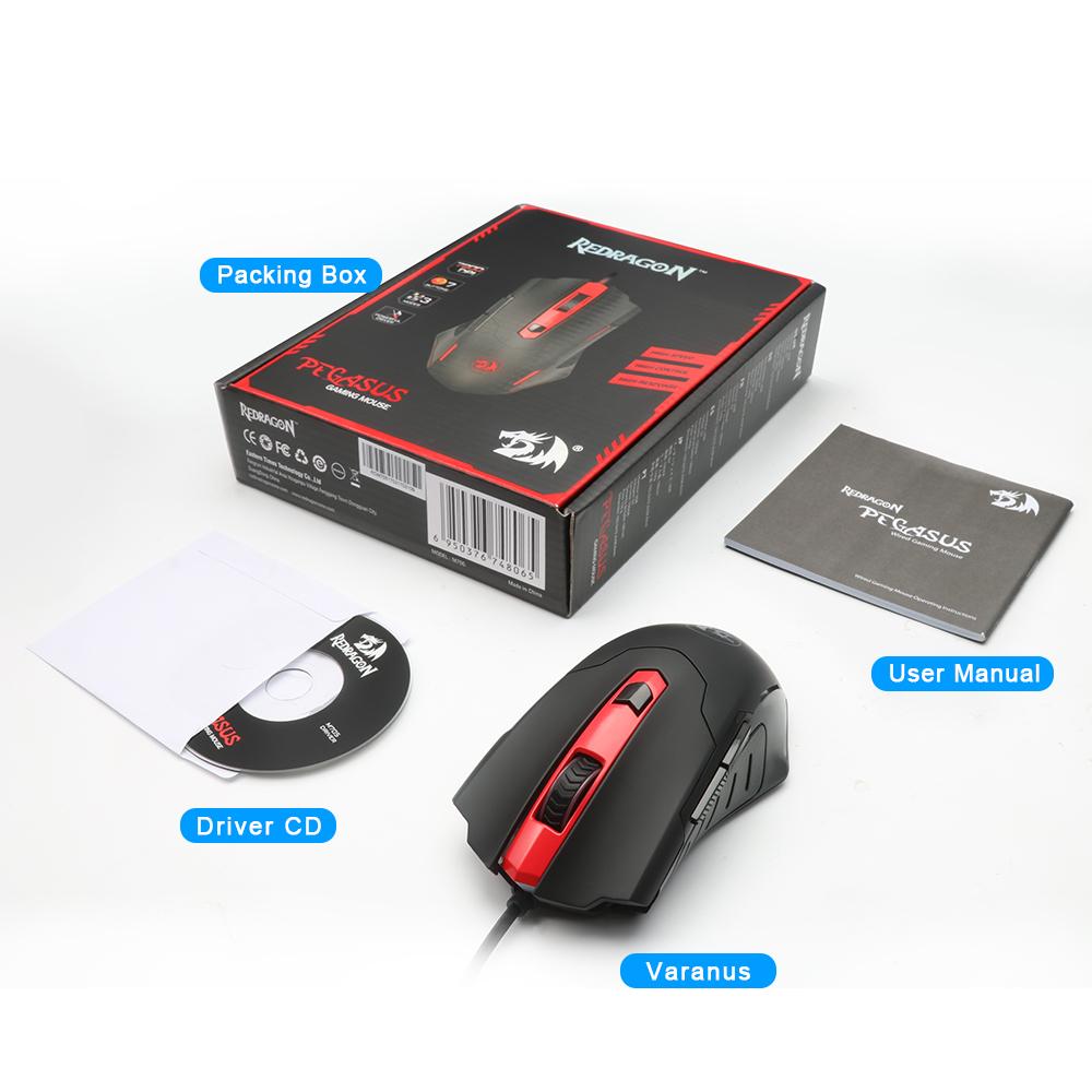 REDRAGON PEGASUS M705 7200DPI Wired Optical Gaming Mouse with 7 Buttons eprolo