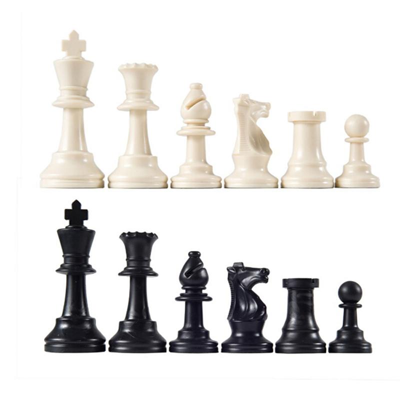 Medieval Resin Chess Pieces Set 32pcs Black & White 6.4cm King eprolo