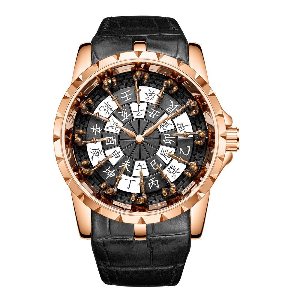 Luxury Knights Round Table Quartz Watch Men's Leather Strap Waterproof eprolo