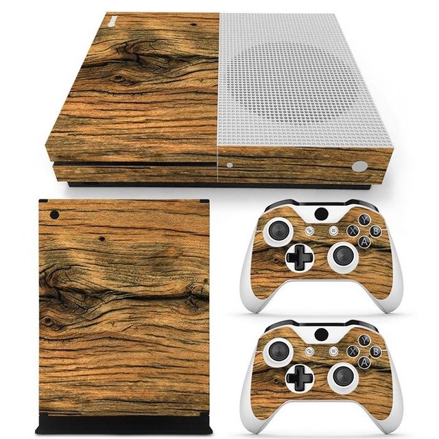 TN-XboneS Wood Grain Skin for Xbox One S Console & Controllers – PVC Decorative Decal eprolo