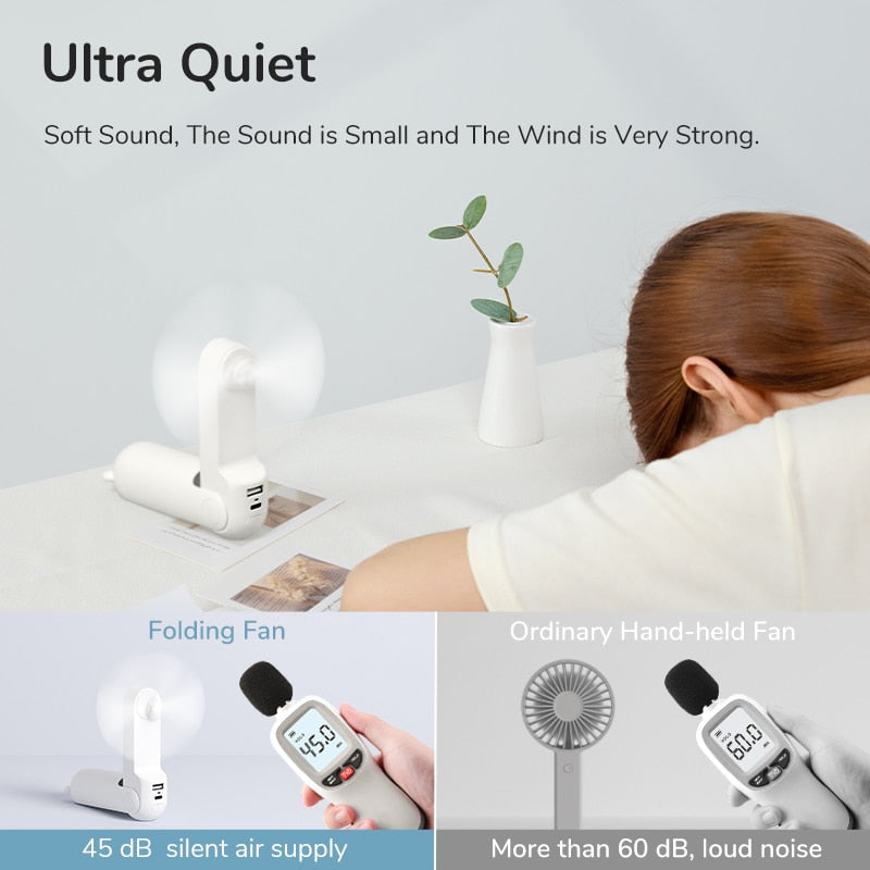 JISULIFE Bear Fan 3-in-1 Portable USB Rechargeable Handheld Fan w/ Power Bank & Flashlight eprolo