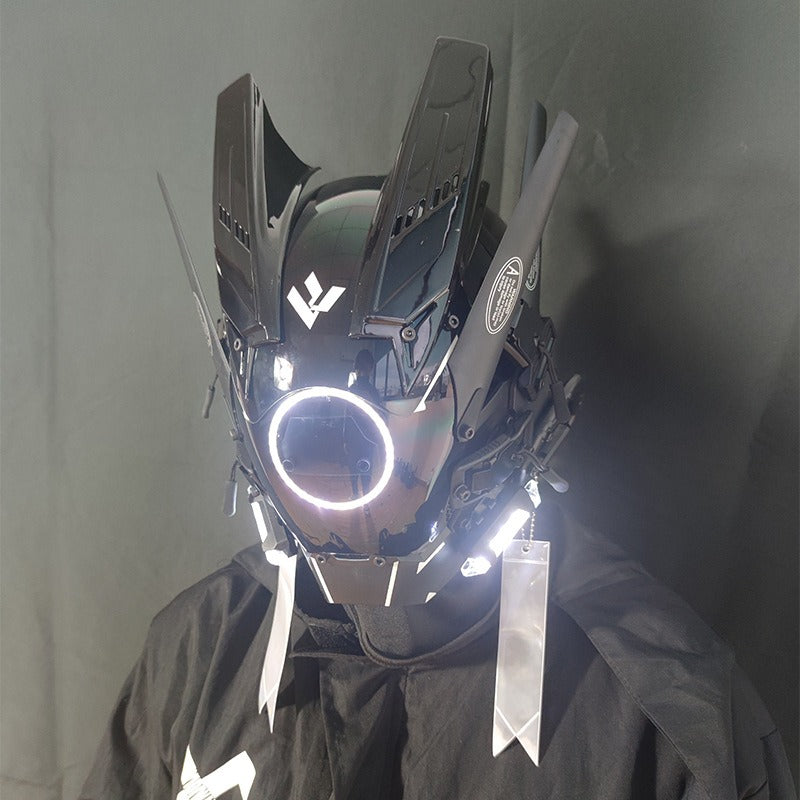 Cyberpunk LED Mask with Wings and Lights for Festivals, Cosplay, Holidays eprolo
