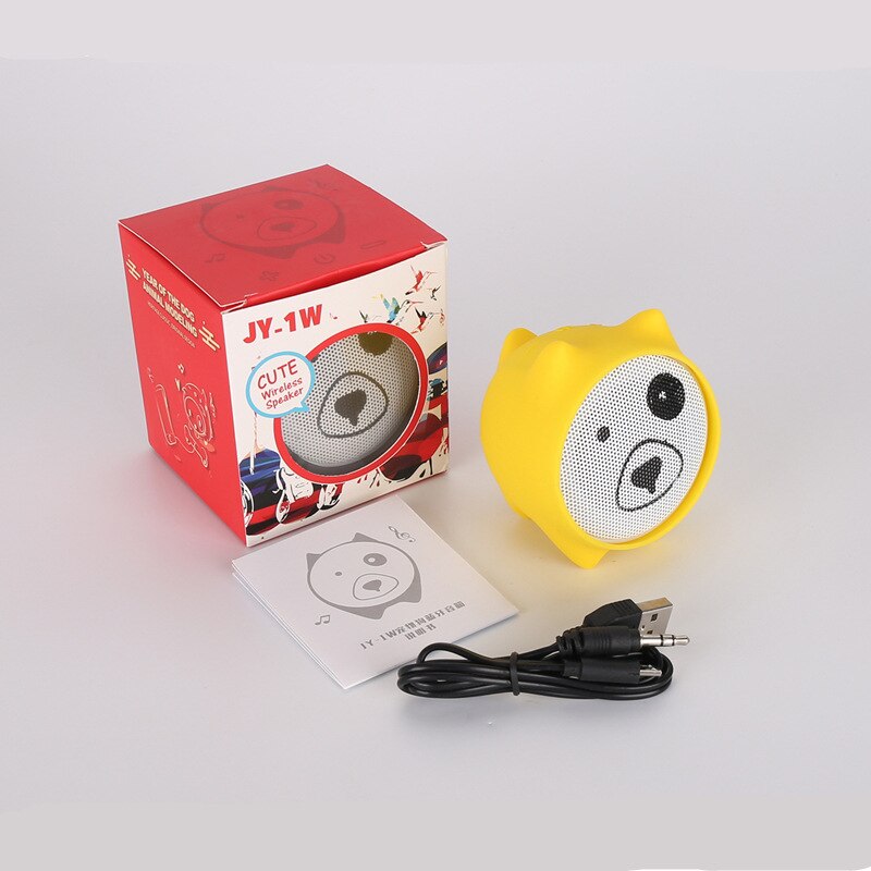 JY-1W Cartoon Mini Bluetooth Speaker TWS Wireless Hands-Free 4 Colors eprolo