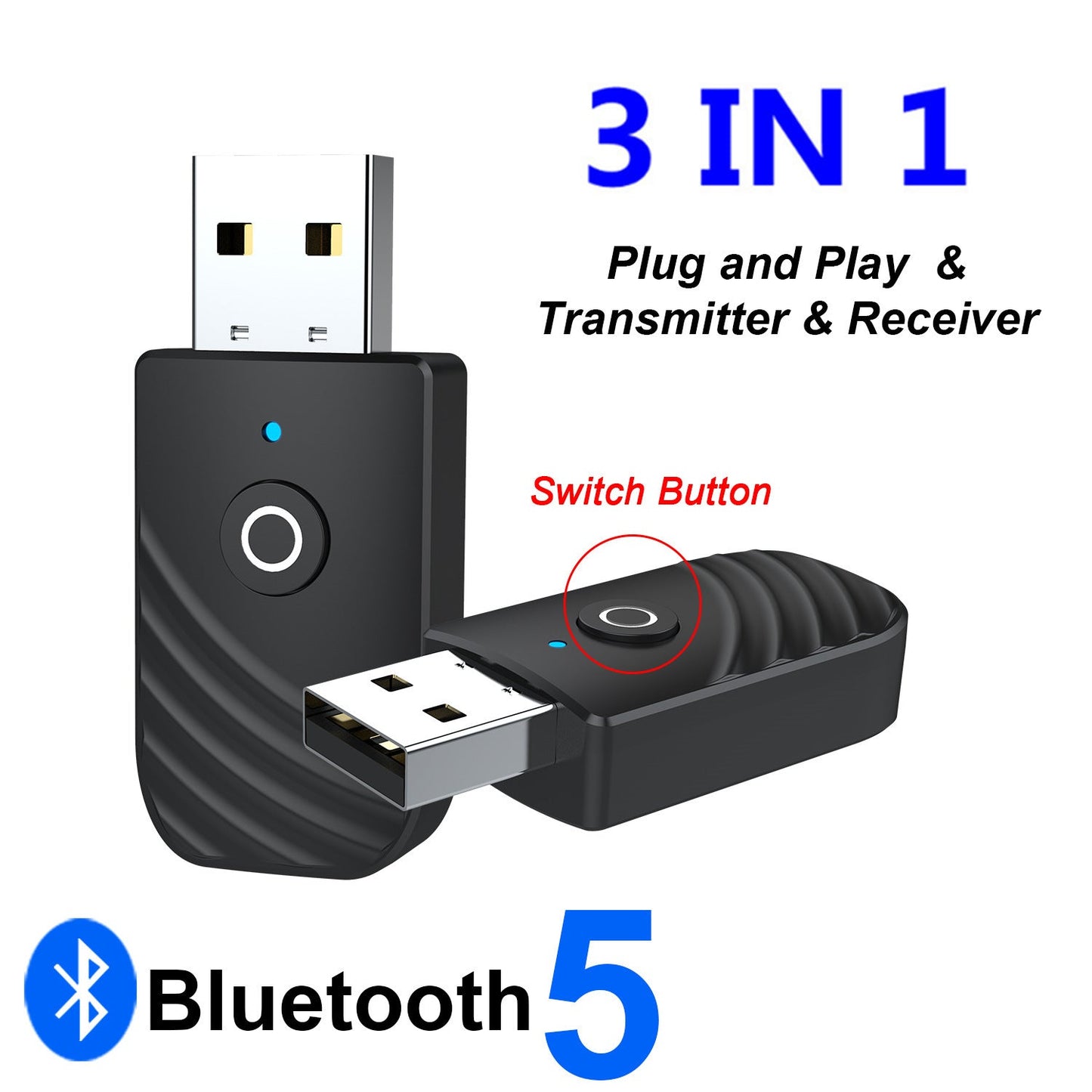SY319 Bluetooth 5.0 3-in-1 Audio Adapter, Transmitter & Receiver for TV, Car, PC eprolo