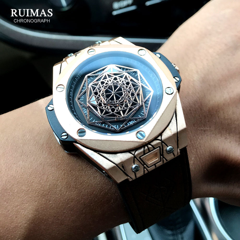 RUIMAS 533G Luxury Men's Quartz Watch - Military Sports Wristwatch, Waterproof, Leather Strap eprolo