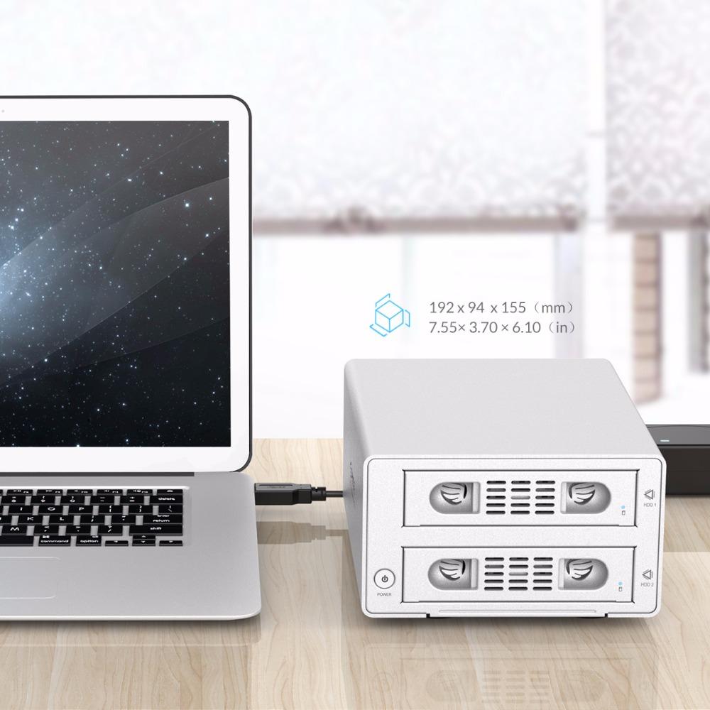 ORICO 3.5″ Dual‑Bay RAID HDD Enclosure USB 3.0 & eSATA, Up to 16 TB eprolo