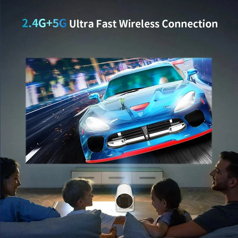 HY300 Smart Portable Projector, 4K Decode, Android 11, Dual Wifi, 720P HD, Home Entertainment eprolo