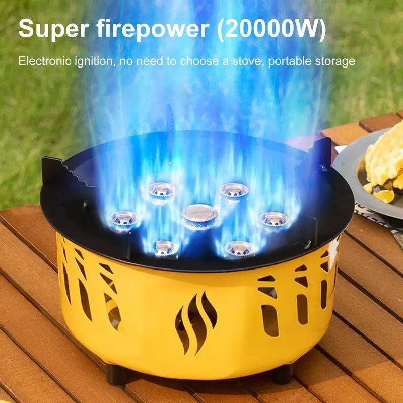 Outdoor Windproof Camping Stove, 7-Core Gas Burner with Carrying Bag eprolo