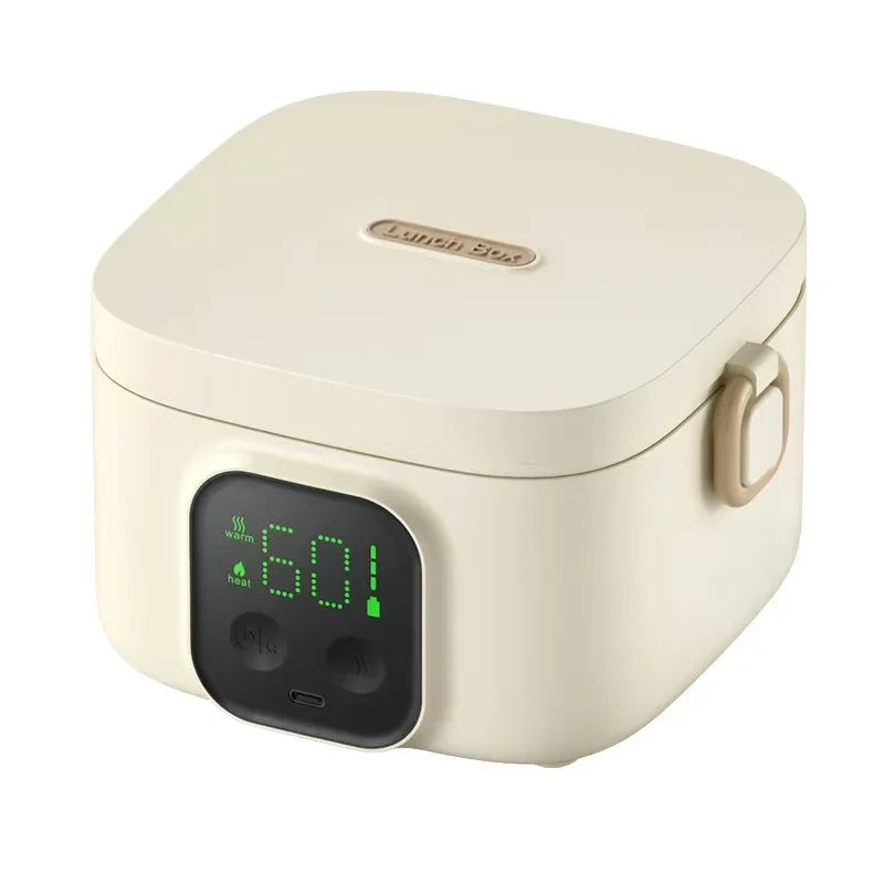 Portable Wireless Electric Heating Lunch Box 800ml/500ml LCD Display Rechargeable eprolo