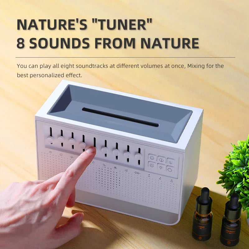 C221 Bluetooth Speaker Humidifier w/ 8 White Noise & Flame Night Light eprolo