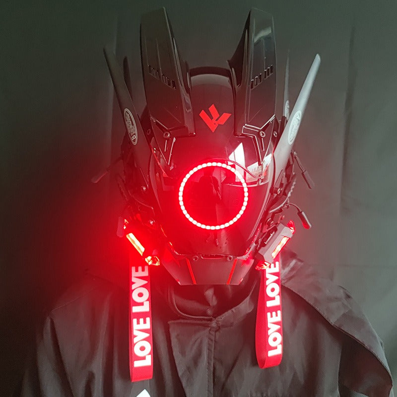 Cyberpunk LED Mask with Wings and Lights for Festivals, Cosplay, Holidays eprolo