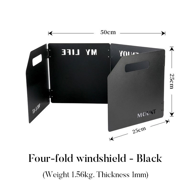 Tri-Fold or Four-Fold Camping Wind Shield, Portable Stove Wind Deflector for Outdoor Cooking - Lumic Deals