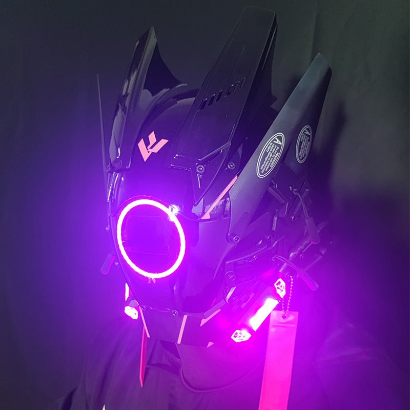Cyberpunk LED Mask with Wings and Lights for Festivals, Cosplay, Holidays eprolo