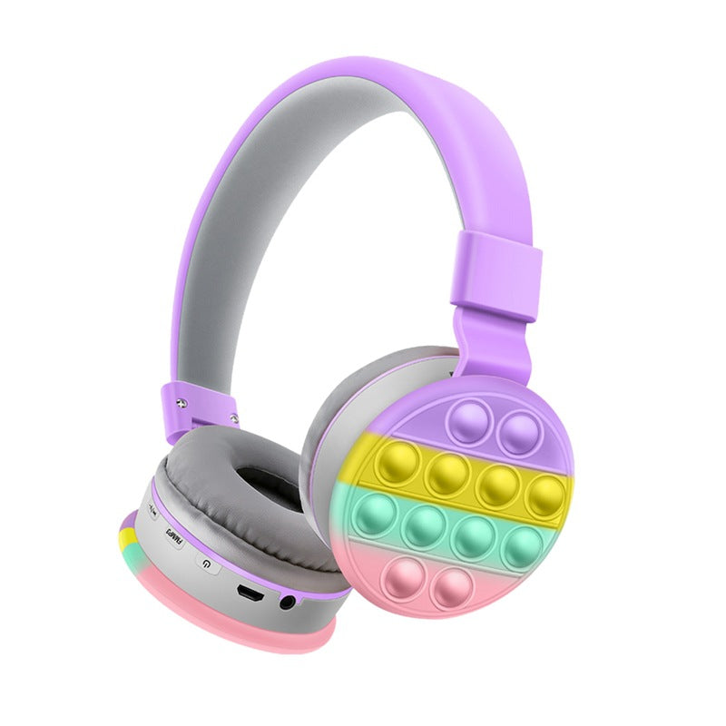 AKZ-K29 Bubble Case Kids Bluetooth Headphones Foldable Soft Earpads TF AUX FM, 7 Colors eprolo