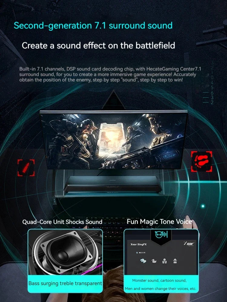 Edifier G1500BAR Gaming Speaker 7.1 Surround RGB Bluetooth USB PC Music Movies eprolo