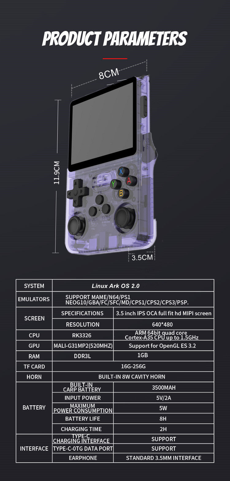 R36S Open Source Handheld Game Console Retro Arcade 3D Dual System 128GB/64GB eprolo