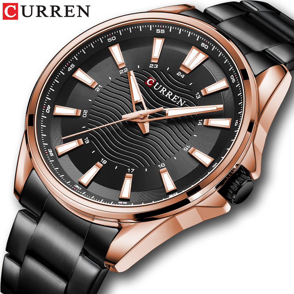 CURREN 8424 Men's Quartz Business Watch - 44mm Alloy Case, Stainless Steel Band, 30M Waterproof, Luminous Hands eprolo