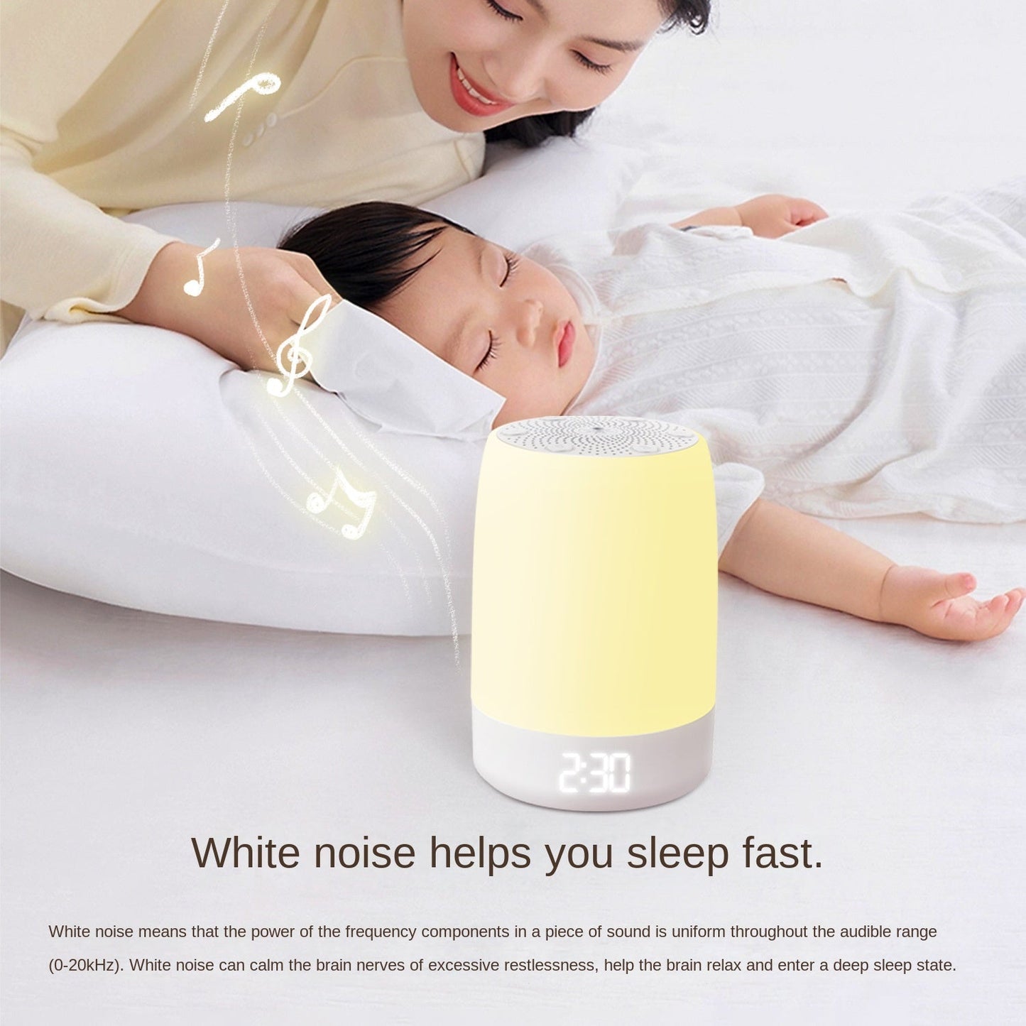 Youmian White Noise Sleep Device with Breathing Atmosphere Light, Bluetooth Music, 32 Soothing Sounds eprolo