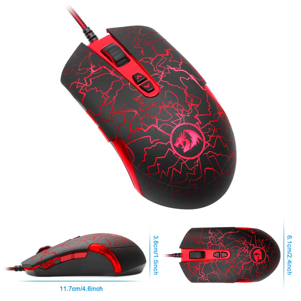 Redragon Lavawolf M701A 6400 DPI 8‑Button RGB Gaming Mouse Wired eprolo