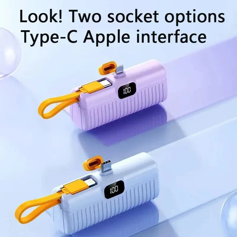 Mini 3000mAh/5000mAh Power Bank Built-in Cable for iPhone & Type-C Devices eprolo