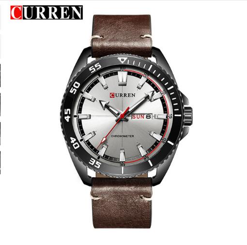 CURREN Luxury Men's Leather Quartz Watch - 45mm Dial, Japan Movement, Water Resistant eprolo