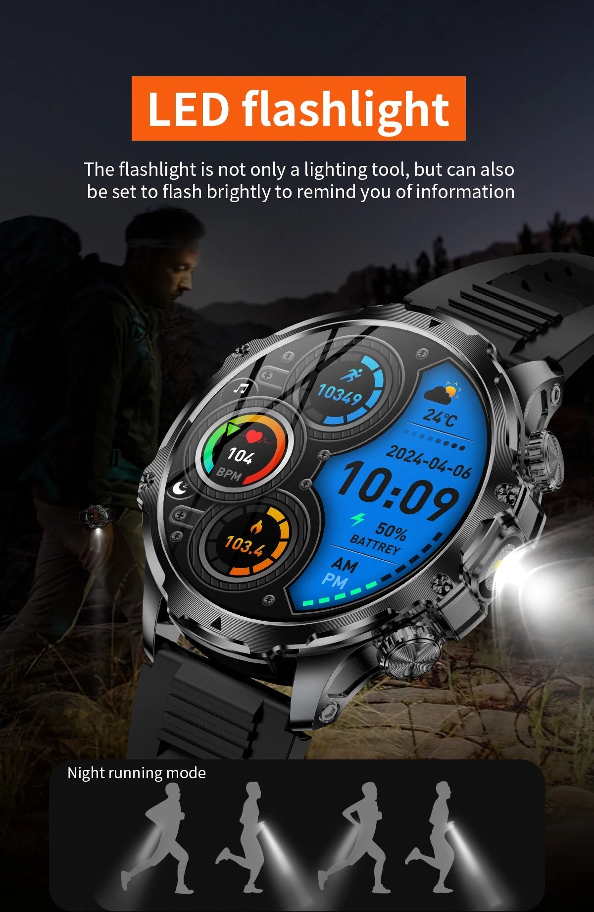 AK75 Smart Watch for Men | Outdoor Sports, BT Calling, 700mAh Battery, Waterproof eprolo