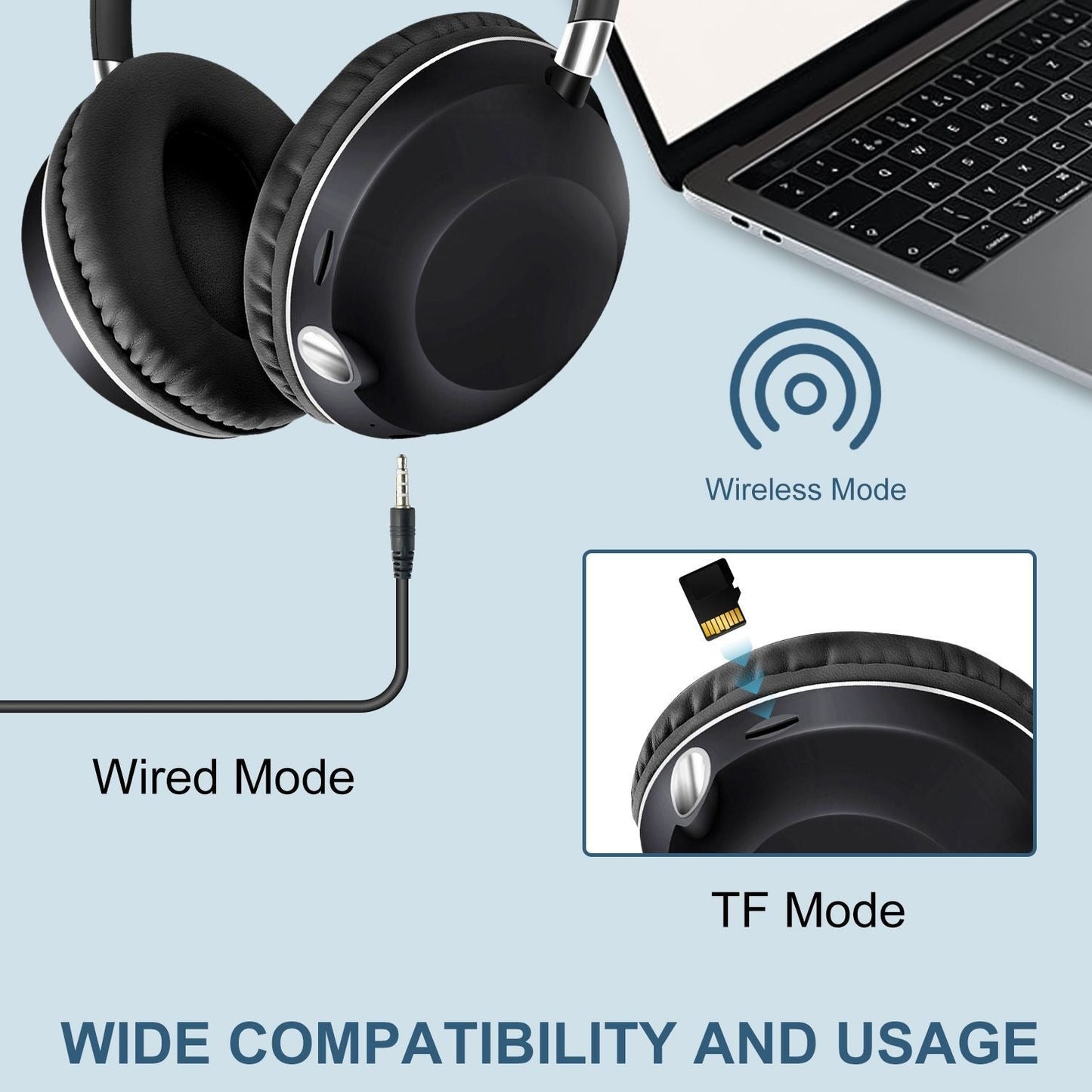 AKZ‑K59 Over‑Ear Wireless Bluetooth Headset w/ Flashlight & FM TF AUX eprolo