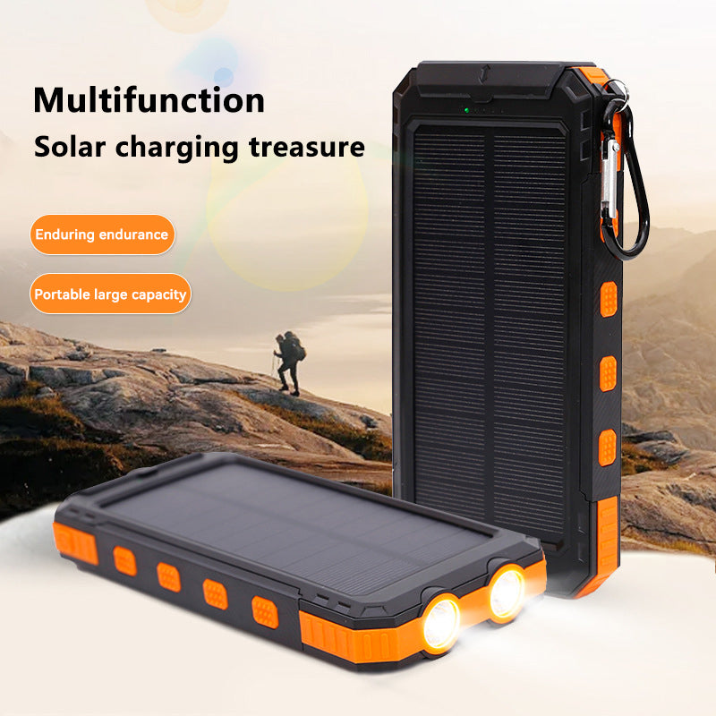 Ultra Thin 20000mAh Solar Power Bank Waterproof Dual LED Flashlights Compass eprolo