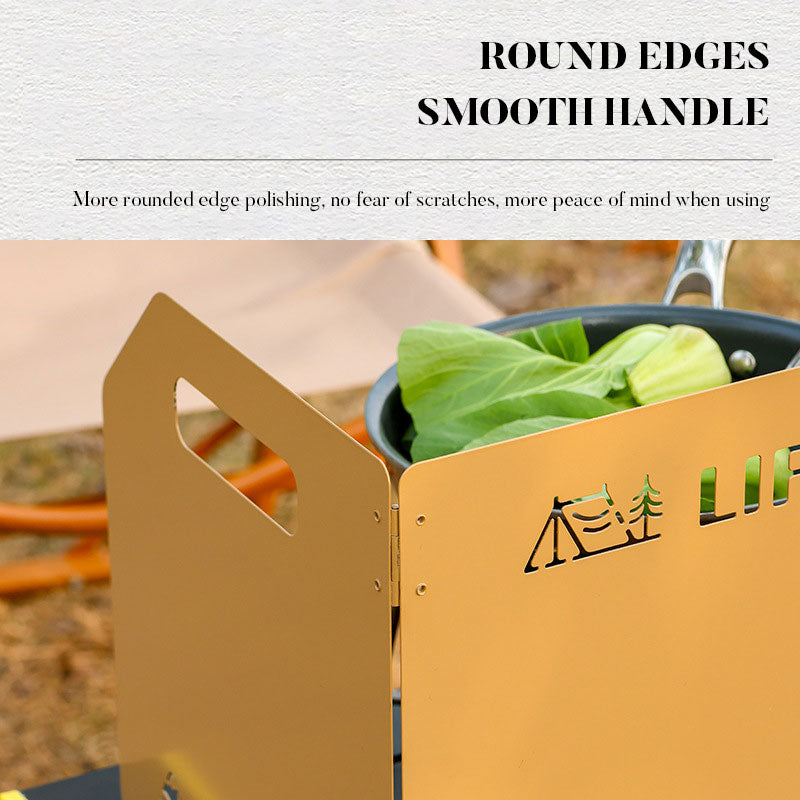Tri-Fold or Four-Fold Camping Wind Shield, Portable Stove Wind Deflector for Outdoor Cooking - Lumic Deals