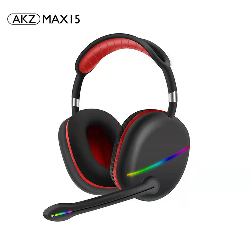 AKZ MAX15 RGB Bluetooth Gaming Headset Stereo Sound Mic Subwoofer 20H Battery Life eprolo