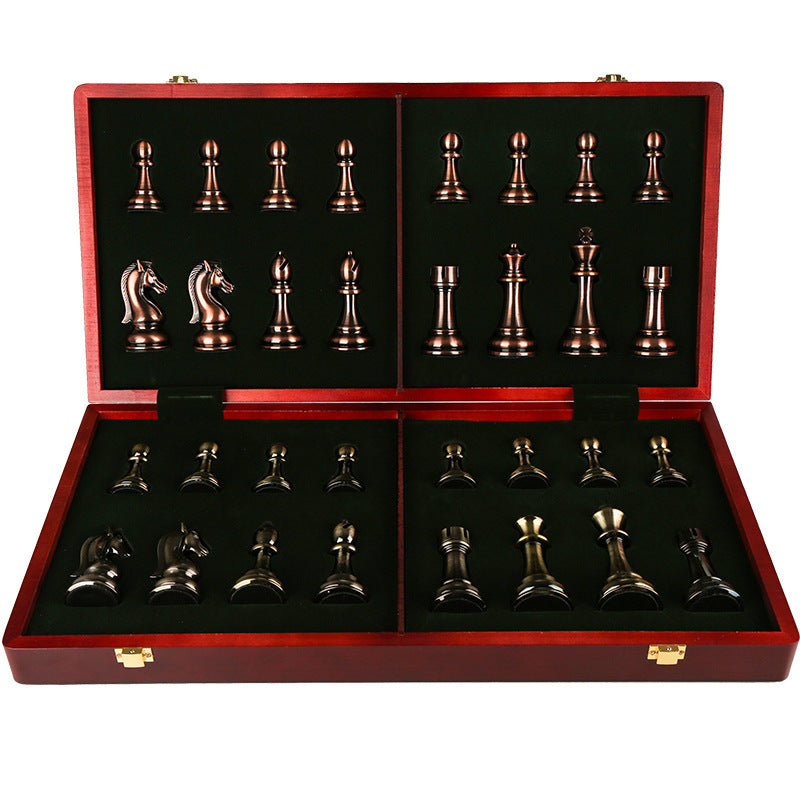 Luxury Solid Wood Folding Chess Set with Oversized Acrylic Pieces, 2 Sizes eprolo