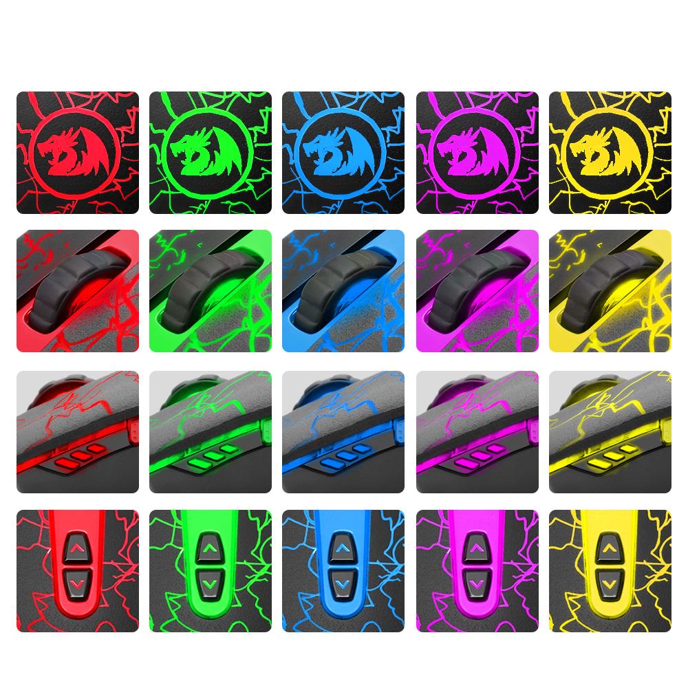 Redragon Lavawolf M701A 6400 DPI 8‑Button RGB Gaming Mouse Wired eprolo