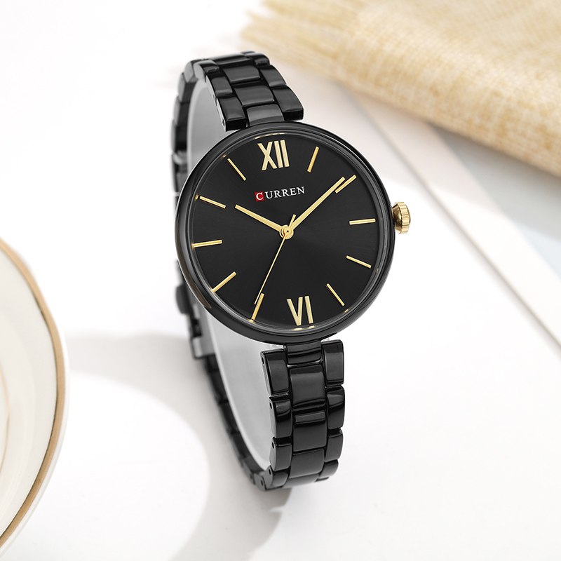 CURREN 9017 Women's Watch Quartz Fashion Stainless Steel Strap Casual Female Clock