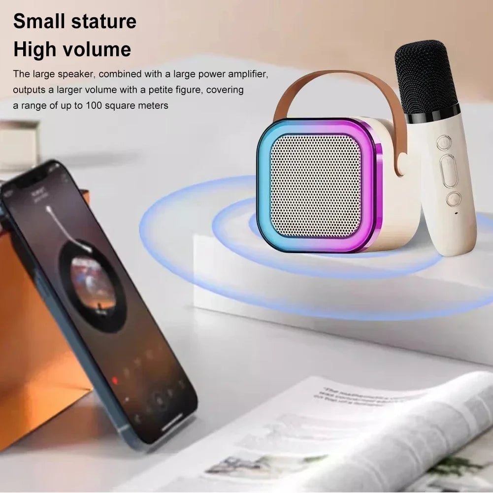 K12 Wireless Karaoke Machine Bluetooth Speaker w/ RGB LED Lights & Microphones eprolo