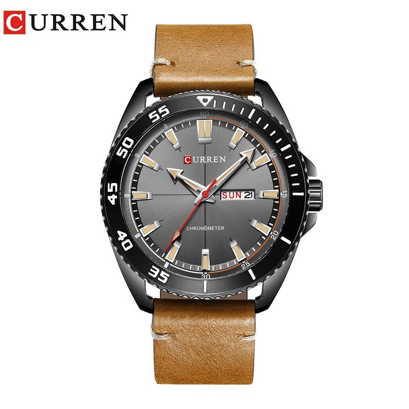 CURREN Luxury Men's Leather Quartz Watch - 45mm Dial, Japan Movement, Water Resistant eprolo