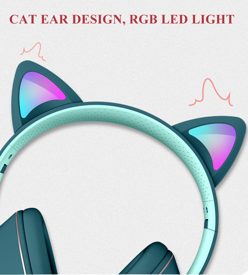 AKZ-022 RGB Cat Ear Gaming Headset Wired 7.1 Stereo LED Mic 3.5mm & USB eprolo