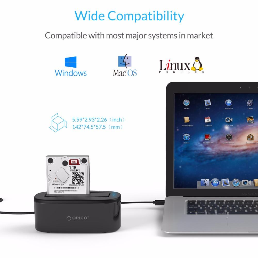 ORICO UASP HDD Docking Station 5Gbps USB 3.0 to SATA for 2.5/3.5 inch HDD SSD eprolo