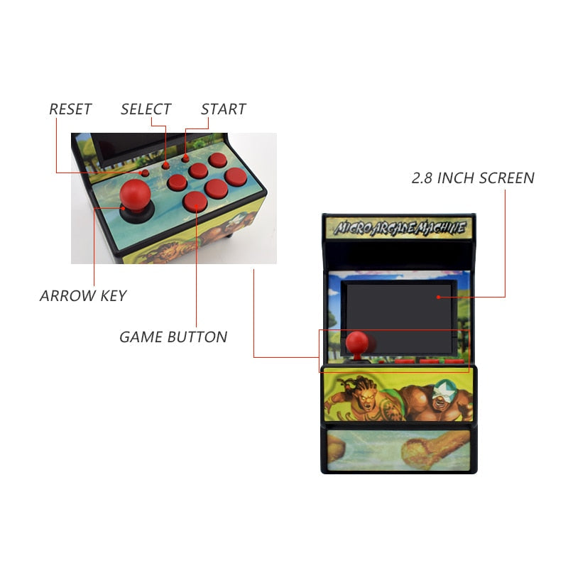 Data Frog Retro Mini Arcade Handheld Game Console - 156 Classic Games eprolo