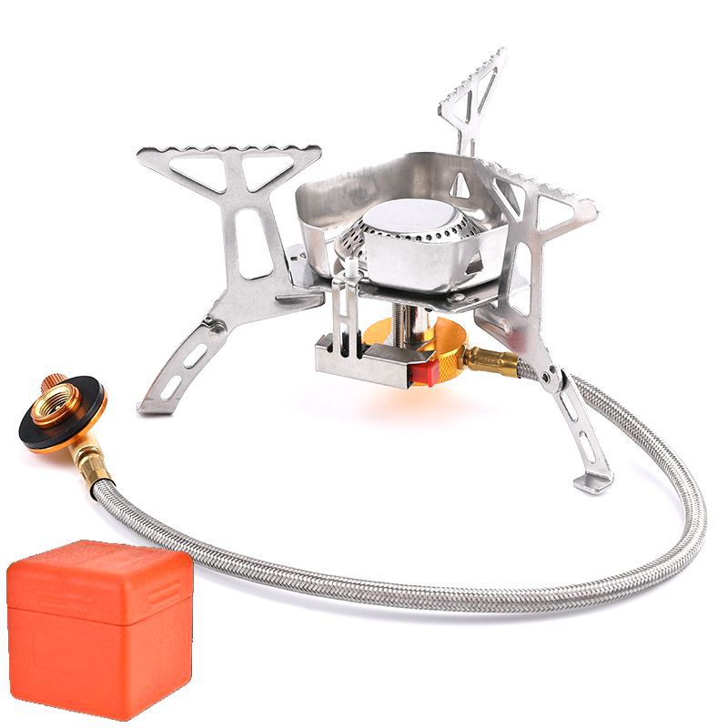 Portable Windproof Camping Gas Stove with Electronic Lighter & Adapter eprolo