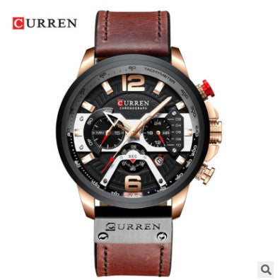 CURREN 8329 Men's Chronograph Leather Strap Sport Watch, 48mm eprolo