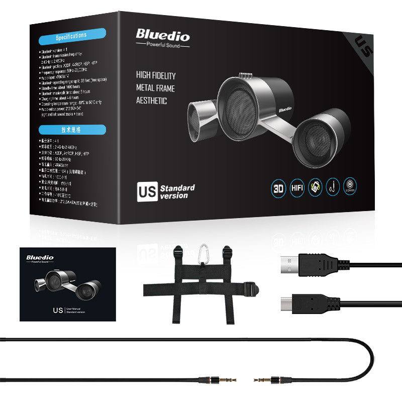 Bluedio US 3‑Driver Bluetooth Speaker – 3D Surround Bass & Mic eprolo