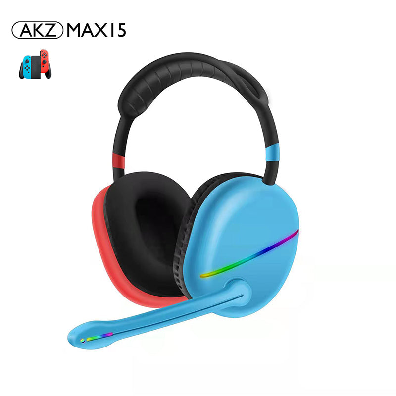 AKZ MAX15 RGB Bluetooth Gaming Headset Stereo Sound Mic Subwoofer 20H Battery Life eprolo