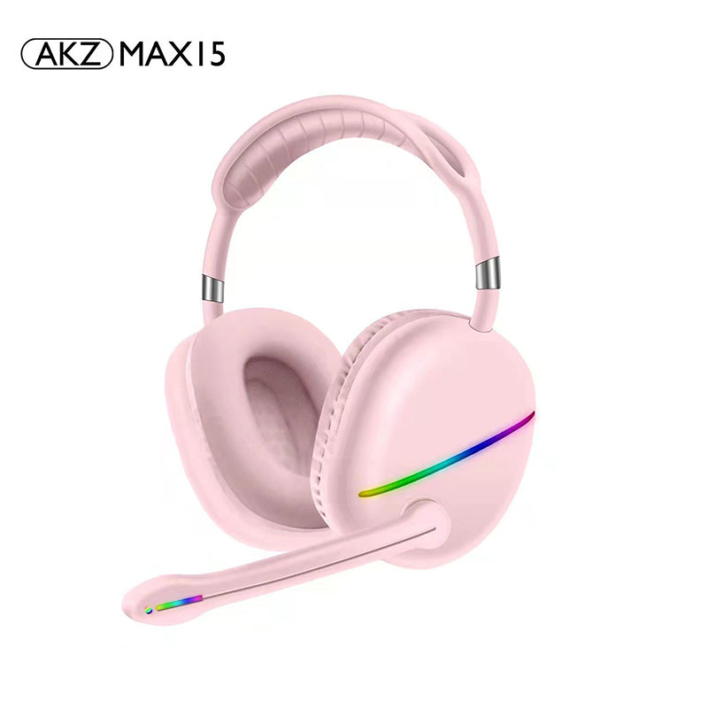 AKZ MAX15 RGB Bluetooth Gaming Headset Stereo Sound Mic Subwoofer 20H Battery Life eprolo